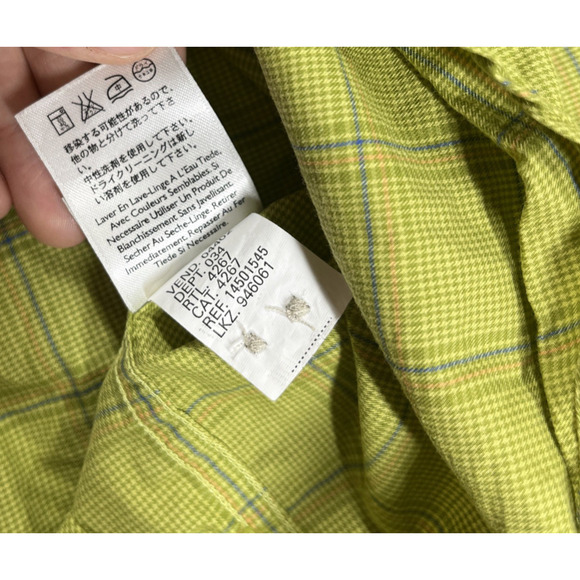 Eddie Bauer Button Down Shirt Mens Large Tall Plaid Cotton long Sleeve Green - Picture 6 of 13